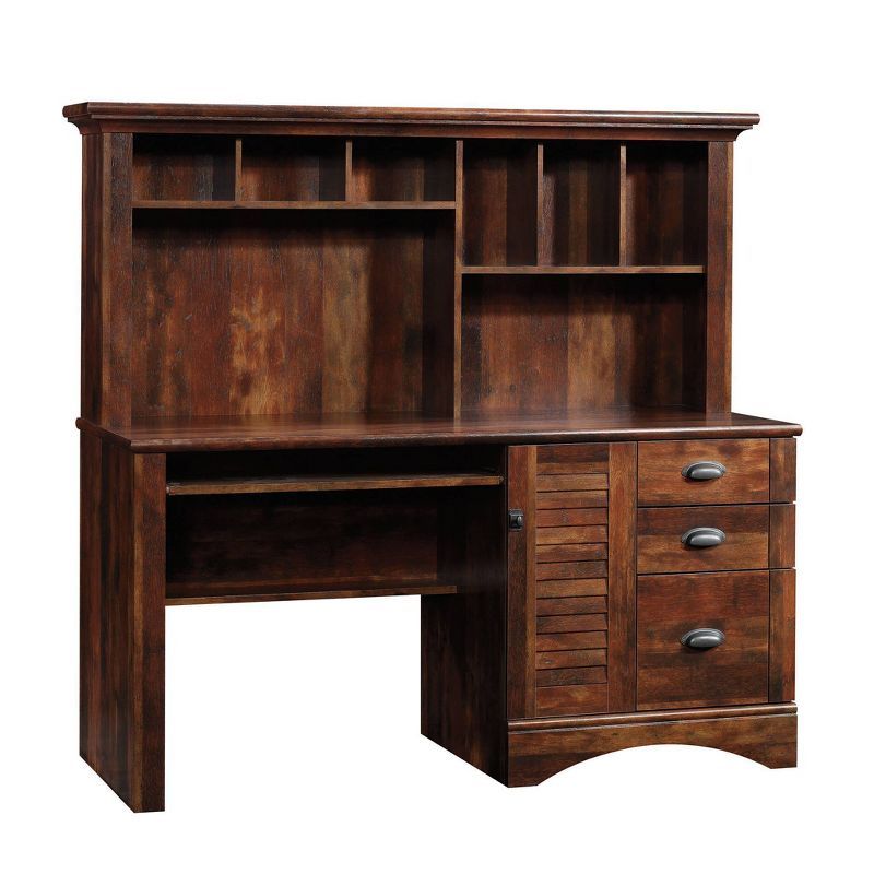 Curado Cherry Wood Computer Desk with Hutch and Storage