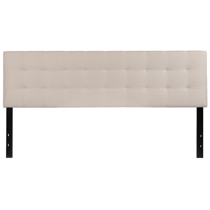 Elegant Beige Fabric King-Size Tufted Headboard with Adjustable Support