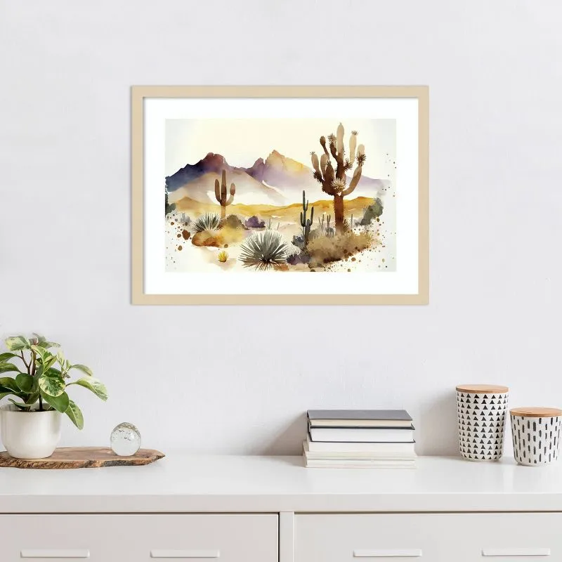 Through the Desert IV 25"x19" Natural Brown Framed Wall Art Print