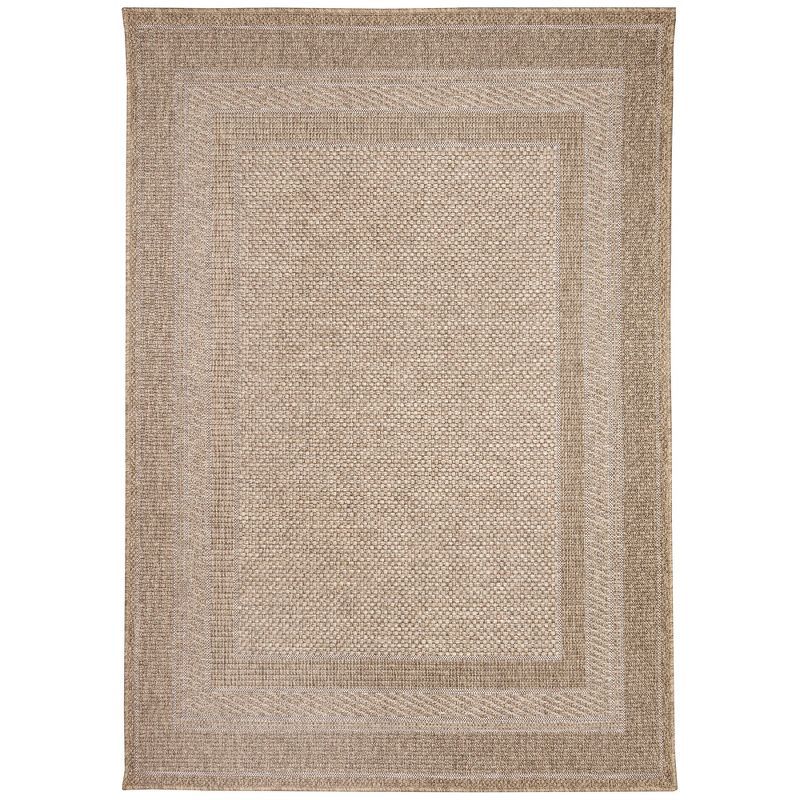 Ivory Orly Border Flatwoven Synthetic Indoor/Outdoor Rug 5'3" x 7'3"