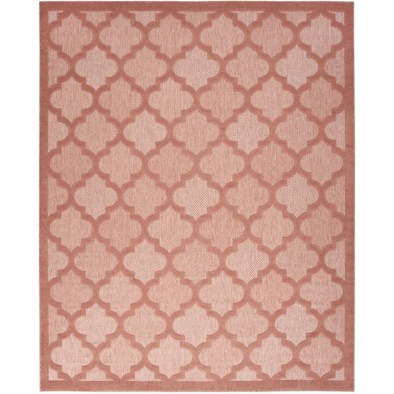 Coral Orange Trellis Flat Woven Synthetic 8' x 10' Rug