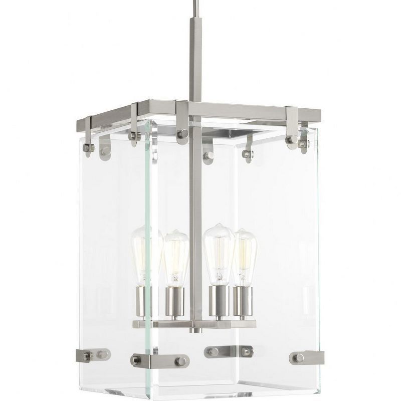 Glayse Brushed Nickel 4-Light Pendant with Beveled Glass Shade