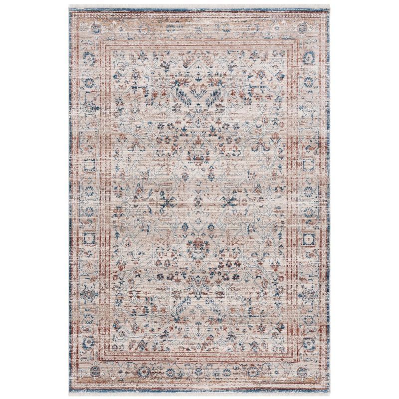 Ivory Hand-knotted Synthetic 4' x 6' Rectangular Rug