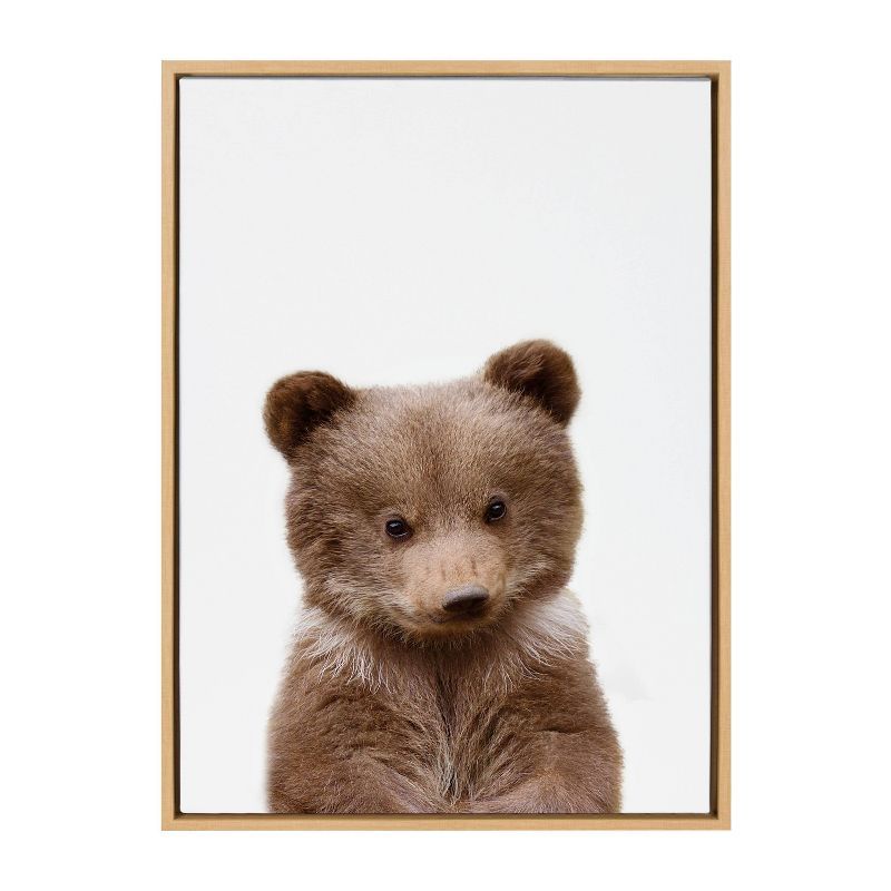 Sylvie Baby Bear Framed Canvas Wall Art for Nursery