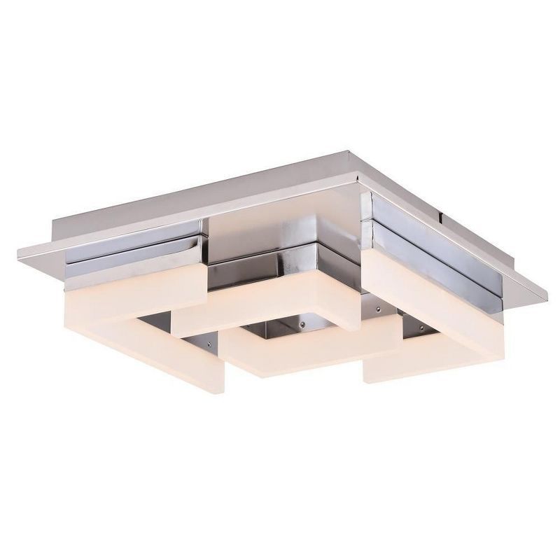 Atra 13.5" Chrome Modern LED Flush Mount Ceiling Light