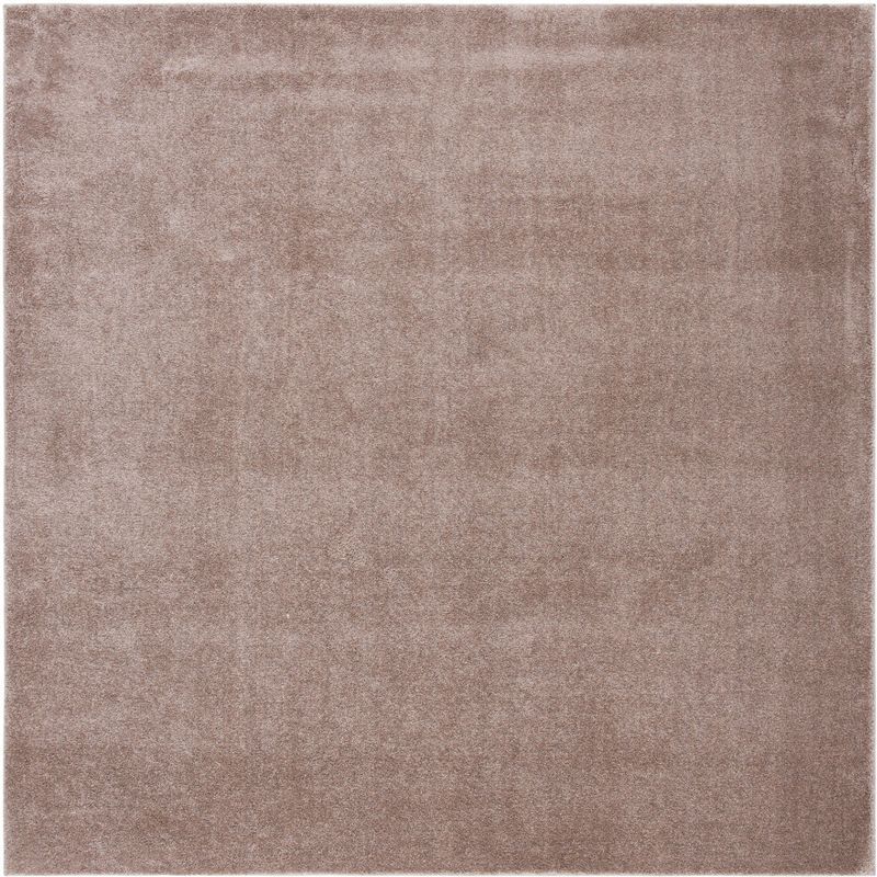 Taupe Non-Slip Synthetic Square Area Rug 6'7" x 6'7"