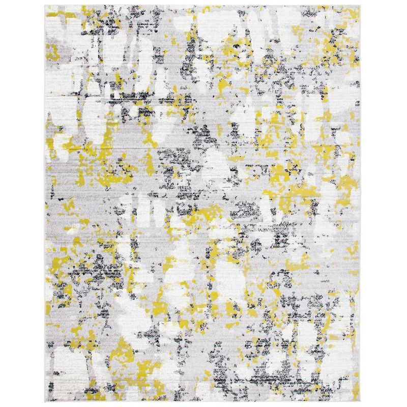 Reversible Grey/Green Abstract Synthetic 8' x 10' Area Rug