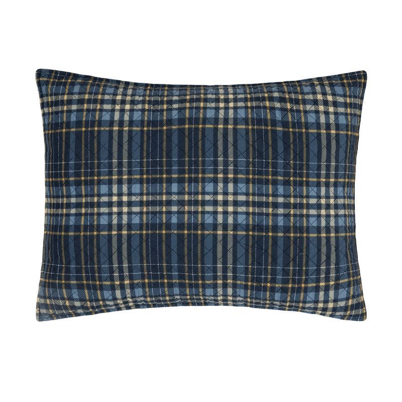 Harvey Blue Plaid Cotton Standard Sham