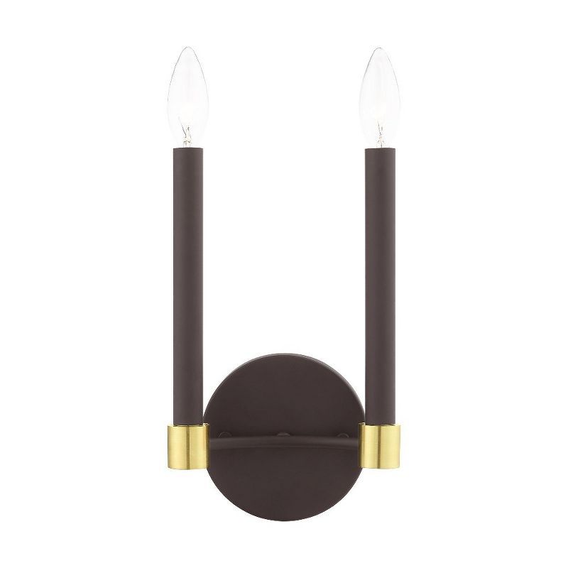 Karlstad Dual-Tone Wall Sconce in Bronze and Satin Brass