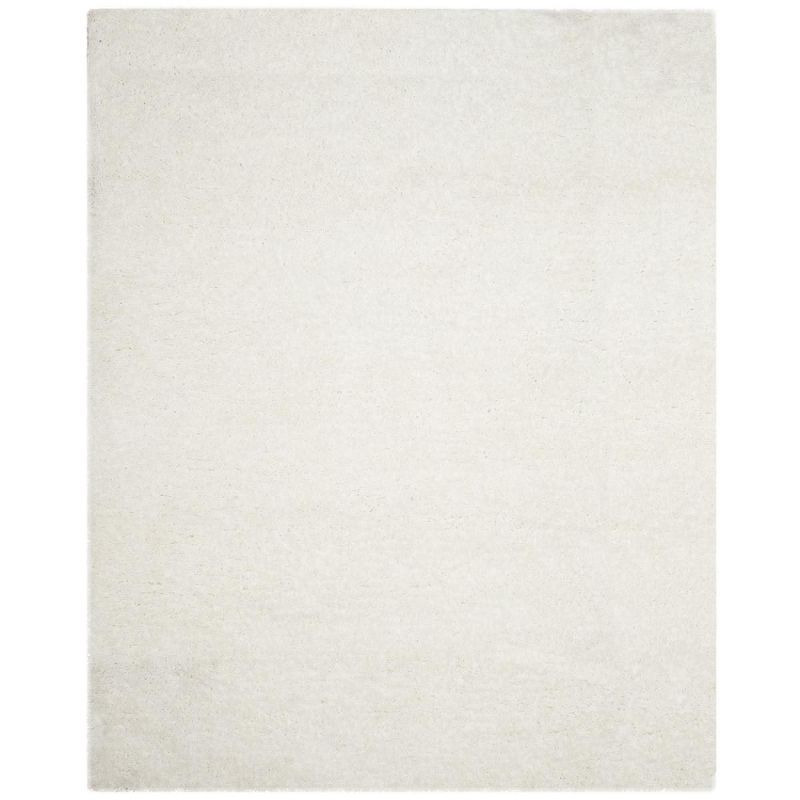 Ivory Hand Tufted Reversible Shag Area Rug 5' x 8'