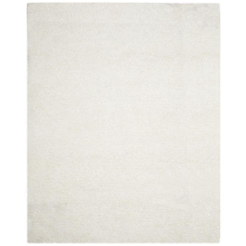 Ivory Hand Tufted Reversible Shag Area Rug 5' x 8'