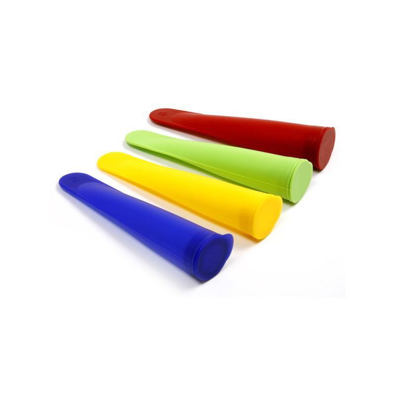 Assorted Color Silicone Ice Pop Maker Set, 4-Piece