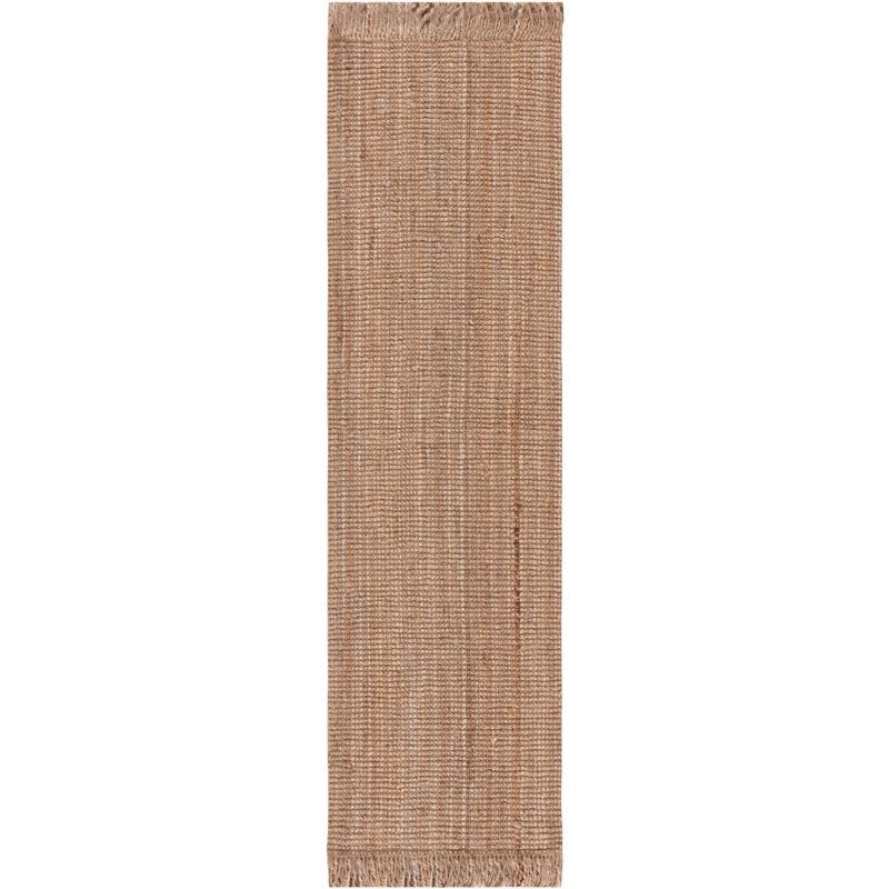 Natural Beige Handwoven Jute Runner Rug, 2'3" x 17'