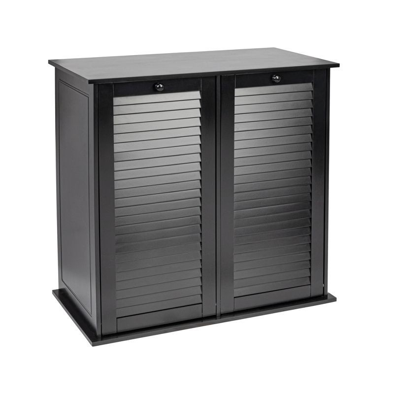 Black Tilt-Out Cabinet Laundry Sorter with Shutter Front