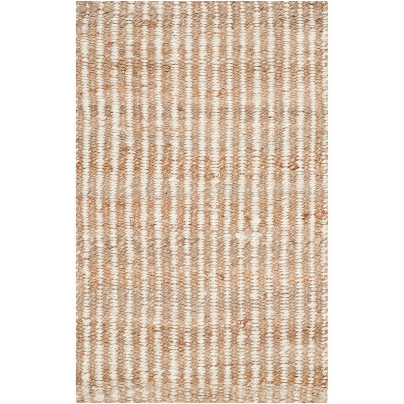 Edwina Ivory Natural Fiber 2' x 3' Hand-Knotted Square Area Rug