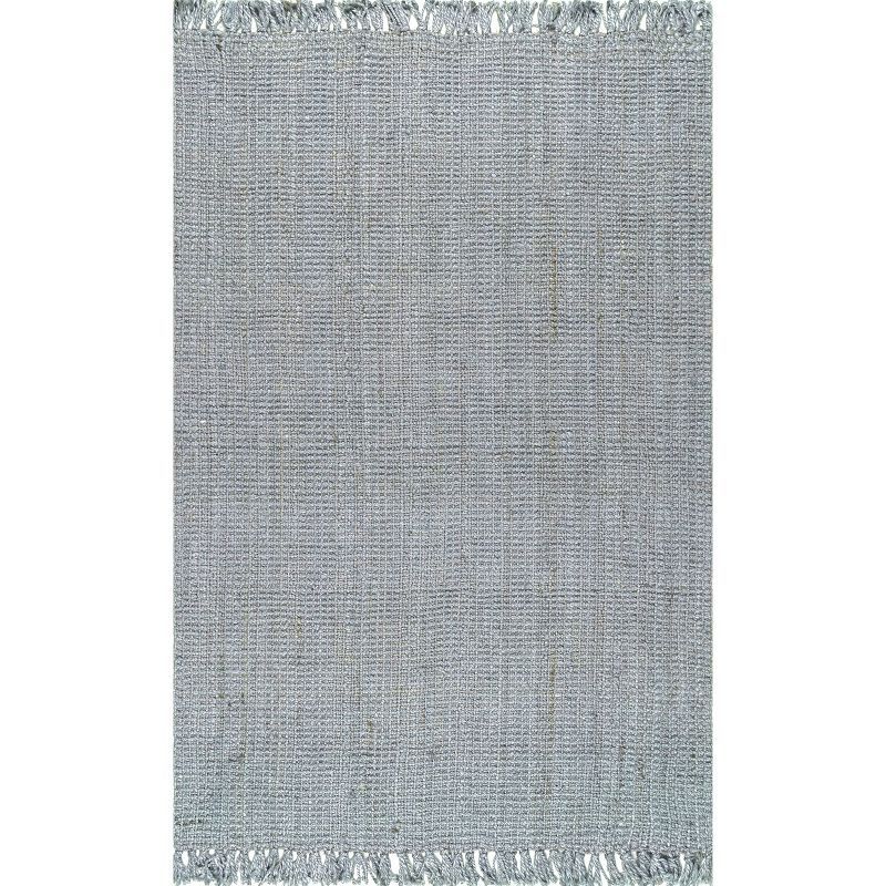 Handmade Braided Jute 4' x 6' Reversible Area Rug in Gray