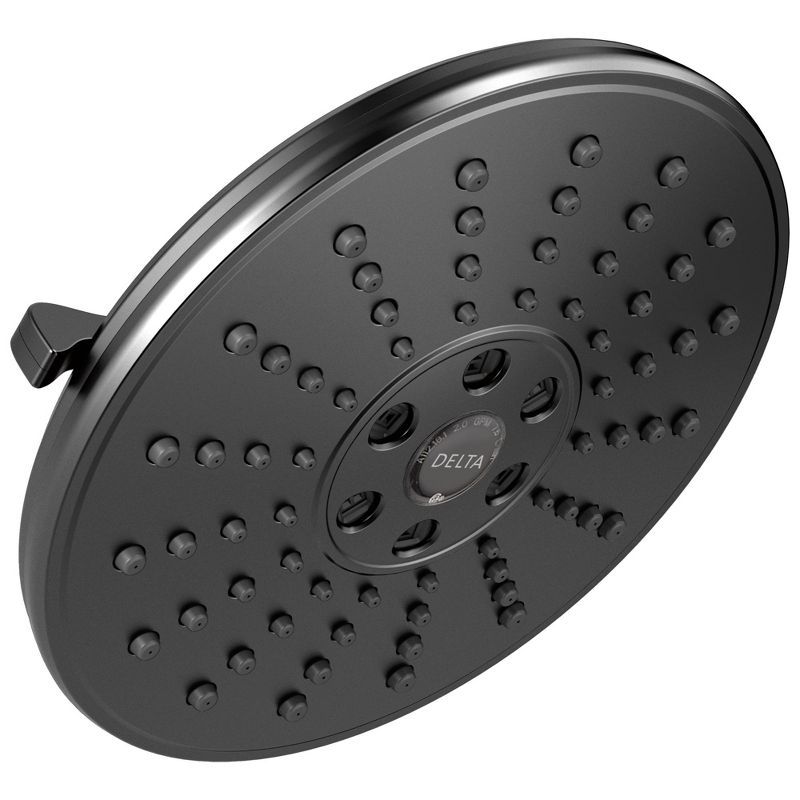 Matte Black Round Rain Shower Head with H2Okinetic Technology