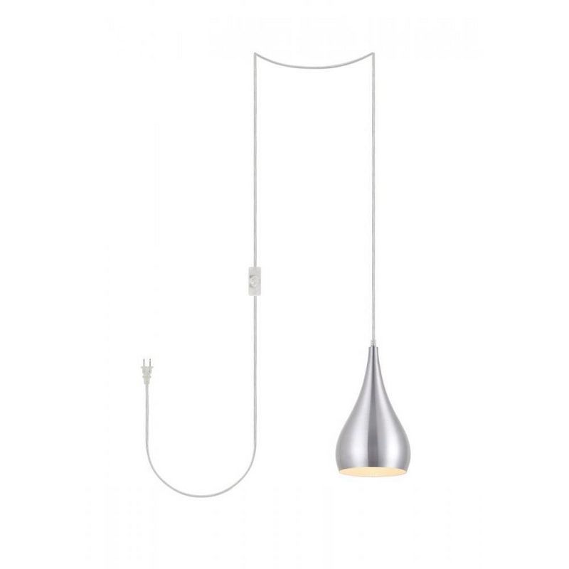 Burnished Nickel Teardrop Plug-In Pendant Light