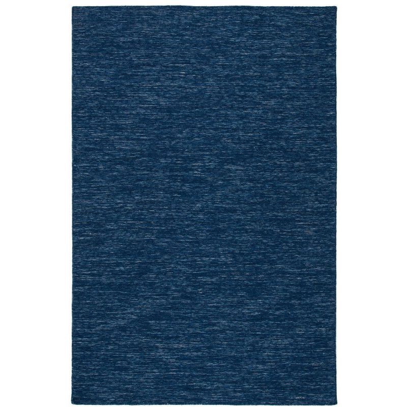 Handmade Navy Blue Wool Flat Woven 3' x 5' Area Rug