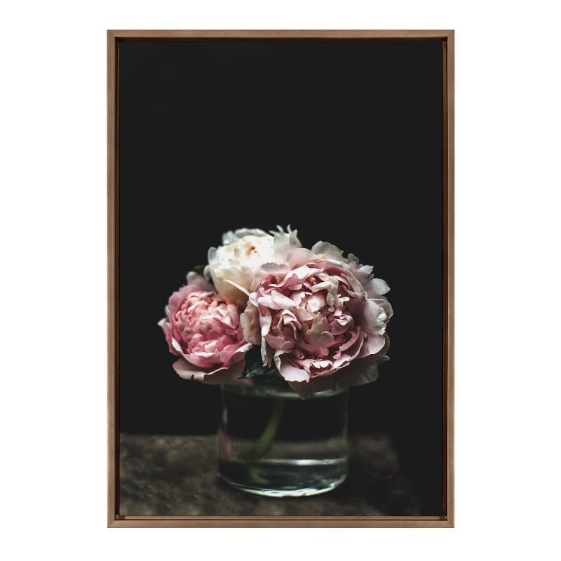 Gold Framed Peony Canvas Wall Art, 23x33