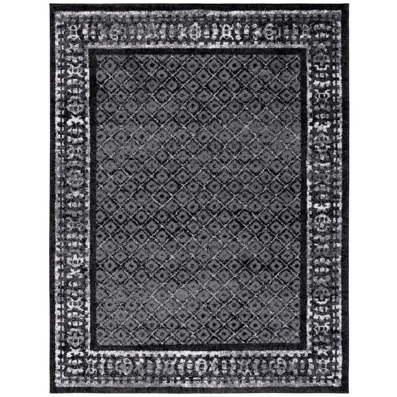 Elegant Adirondack Black/Silver Synthetic 9' x 12' Area Rug