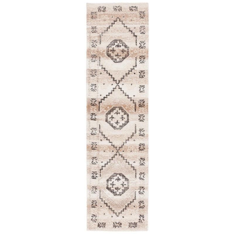 Ivory and Beige Hand-Tufted Wool Runner Rug 2'3" x 9'