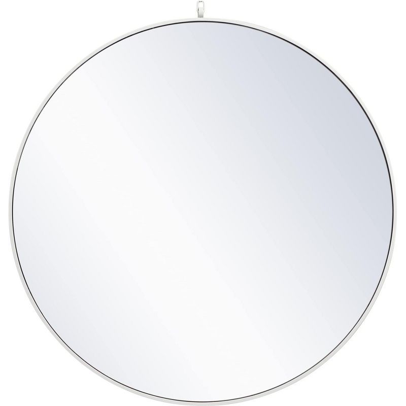 Contemporary 42" White Wood Rectangular Wall Mirror