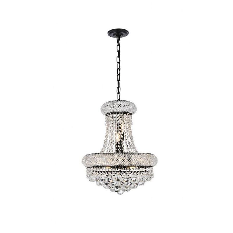 Primo 8-Light Black and Crystal Indoor Chandelier