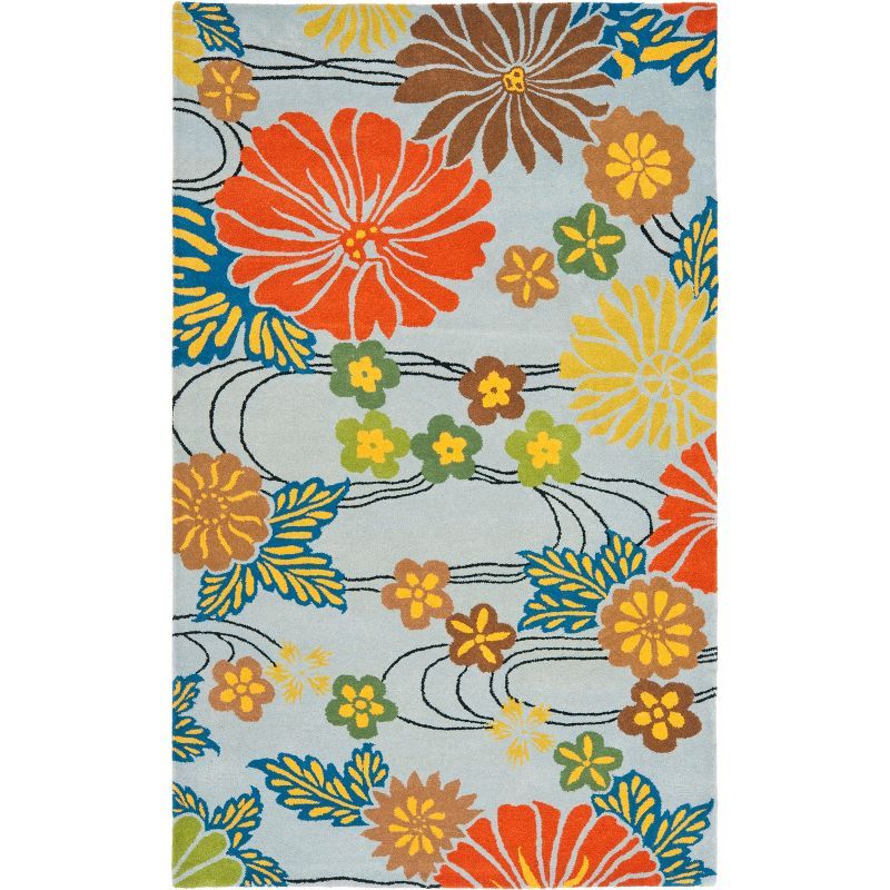 Soho 5' x 8' Multicolor Floral Wool Area Rug