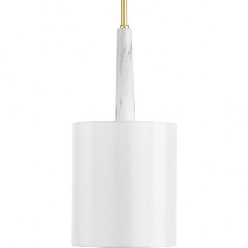 Palacio Mini Drum Pendant Light in Vintage Gold with White Silk Shade