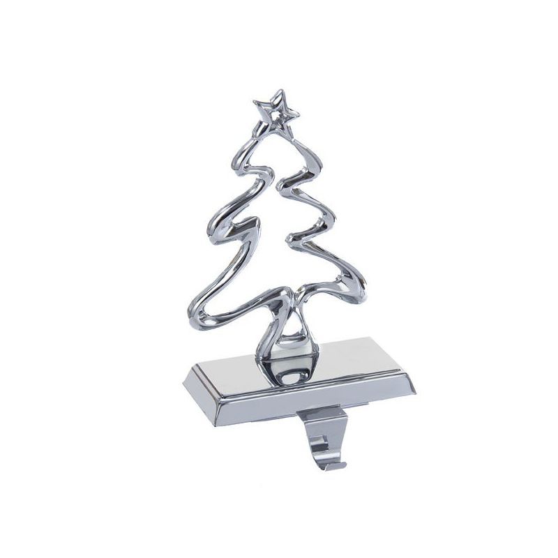 7.5-Inch Silver Metal Christmas Tree Stocking Holder