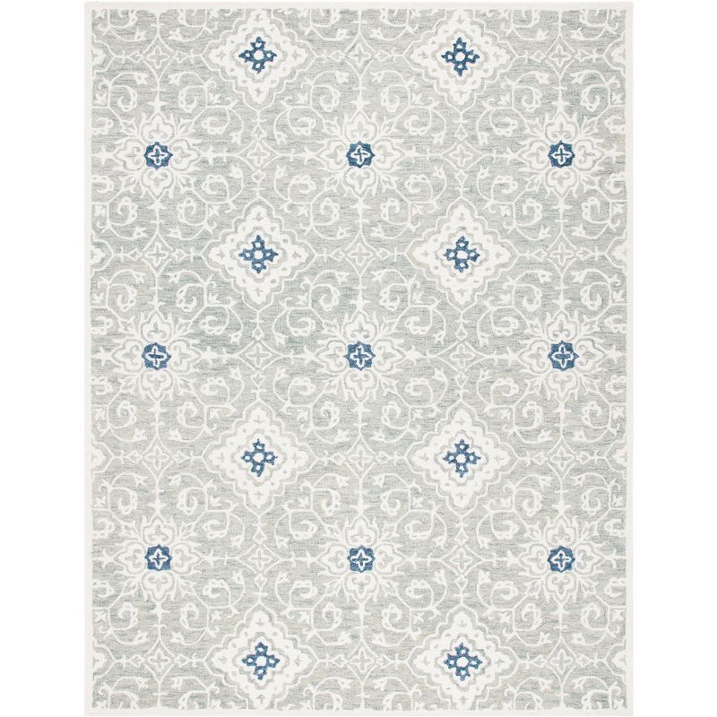 Handmade Blue Wool Tufted Reversible 8' x 10' Rug