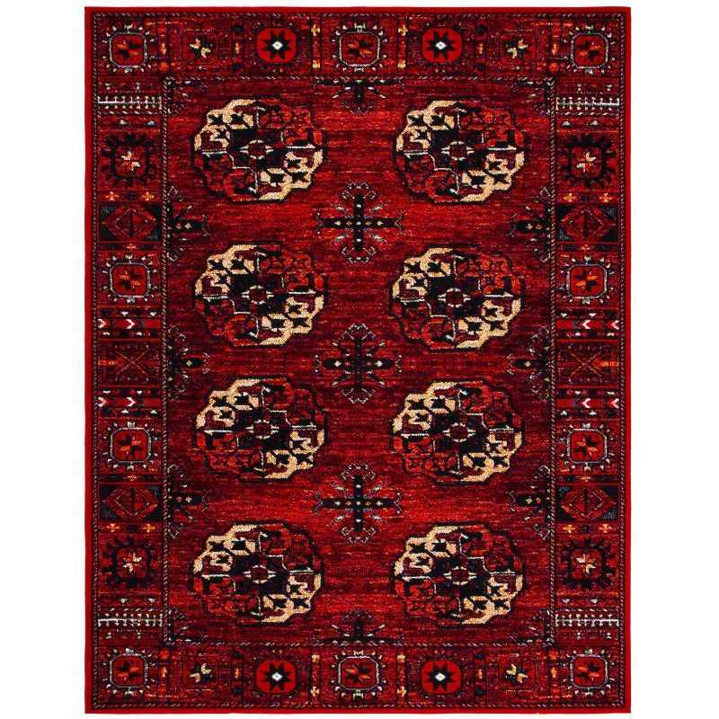 Elegant Red Multi 9'x12' Hand-Knotted Traditional Area Rug