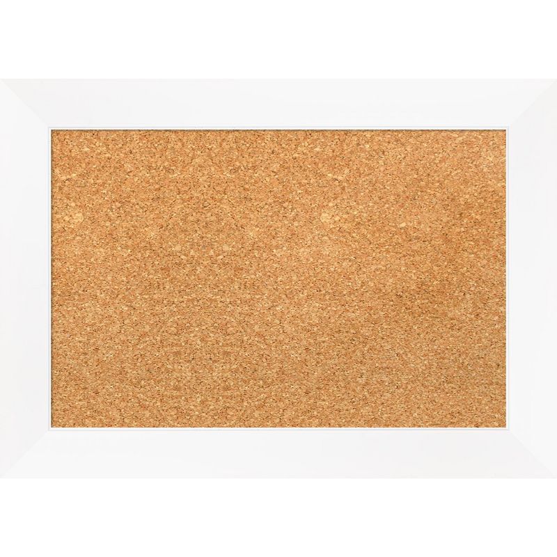 White Framed Natural Cork Bulletin Board 24x19