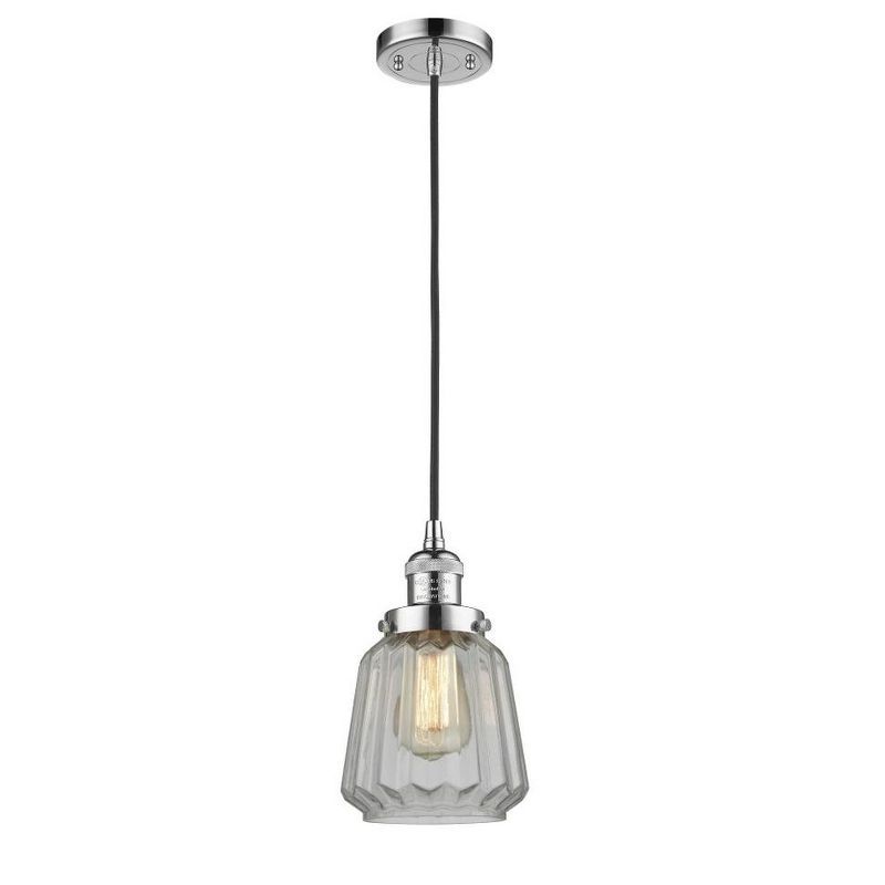 Chatham Polished Chrome Mini Pendant with Clear Glass Shade