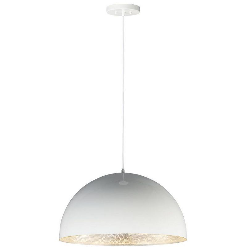 Hemisphere Gloss White Aluminum LED Pendant Light