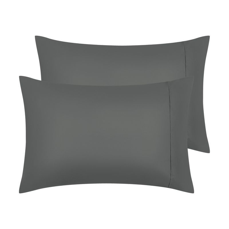 Dark Gray Polyester Standard/Queen Pillowcases with Envelope Closure