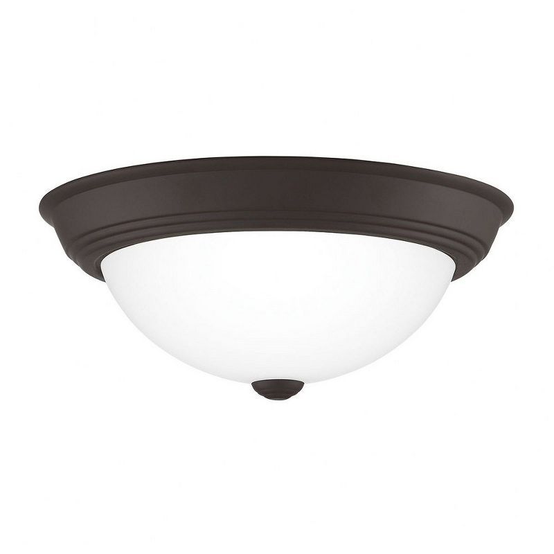 Erwin 13'' Bronze and Glass Flush Mount Ceiling Light