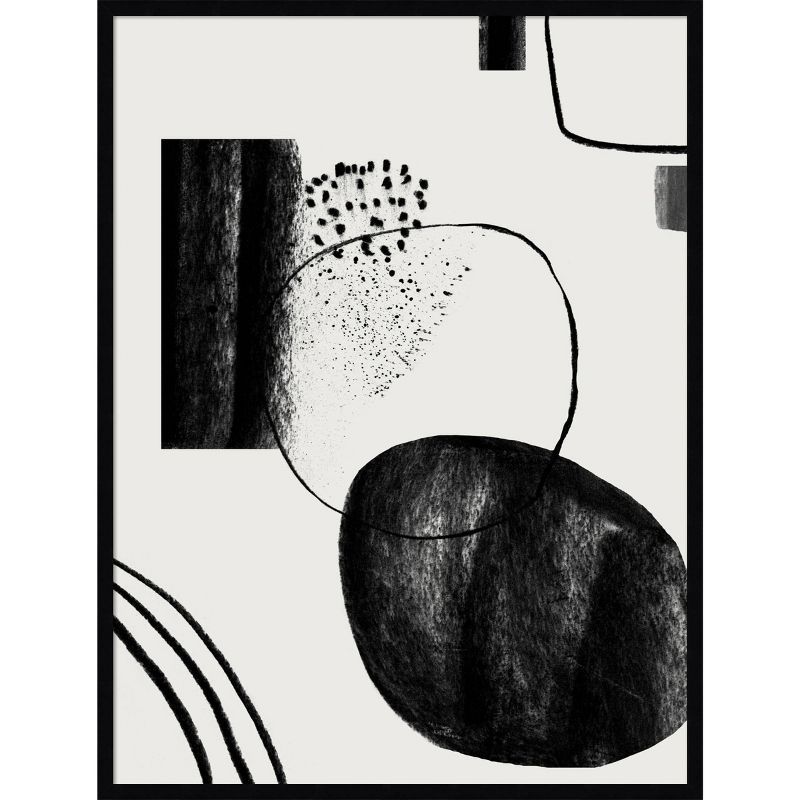 Teju Reval Black and White Abstract Framed Wall Art