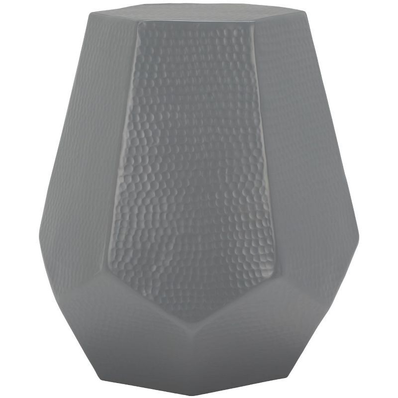 Aidan Hexagonal Dark Grey Hammered Aluminum Stool