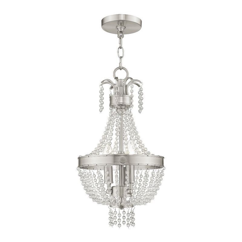 Winter Gold Mini Chandelier with Clear Crystals