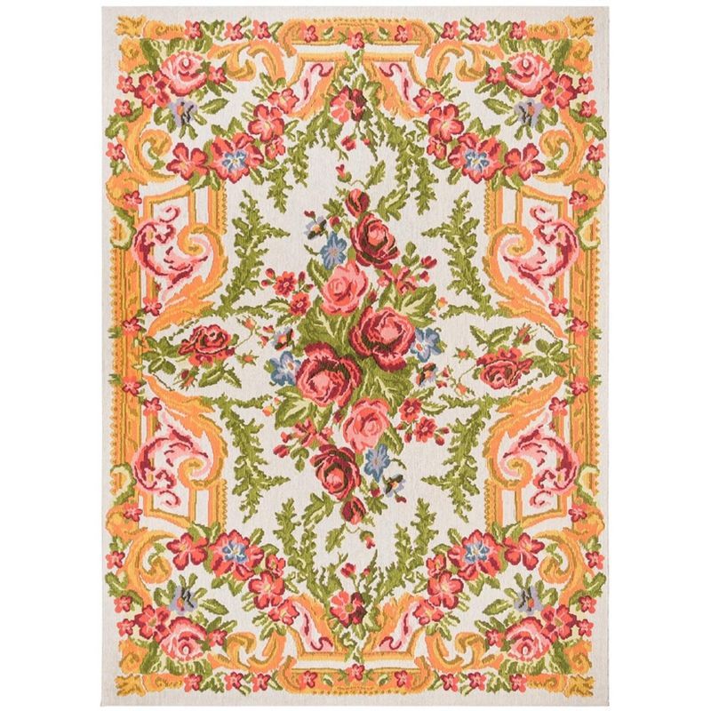 Ivory & Rose Vintage-Inspired 6' x 9' Flat Woven Cotton Blend Rug