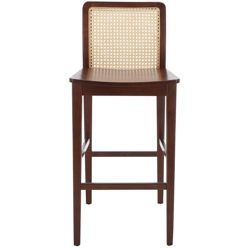 Benicio Dark Brown and Natural Rattan Bar Stool Set