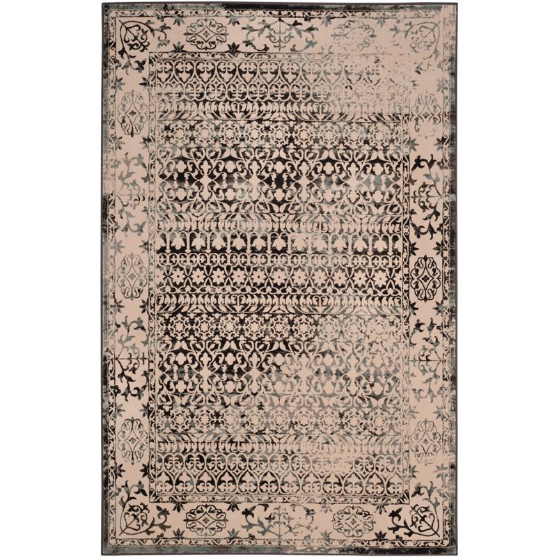 Elegance Grey 5' x 7' Hand-Knotted Synthetic Area Rug