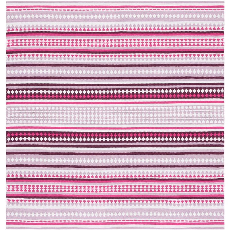 Montauk Pink and Ivory Handwoven Cotton Area Rug