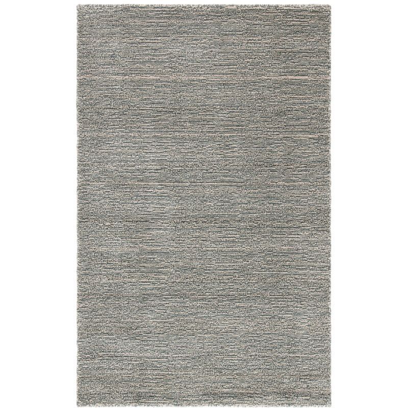 Gray Hand-Knotted Wool Shag Area Rug, 3' x 5'