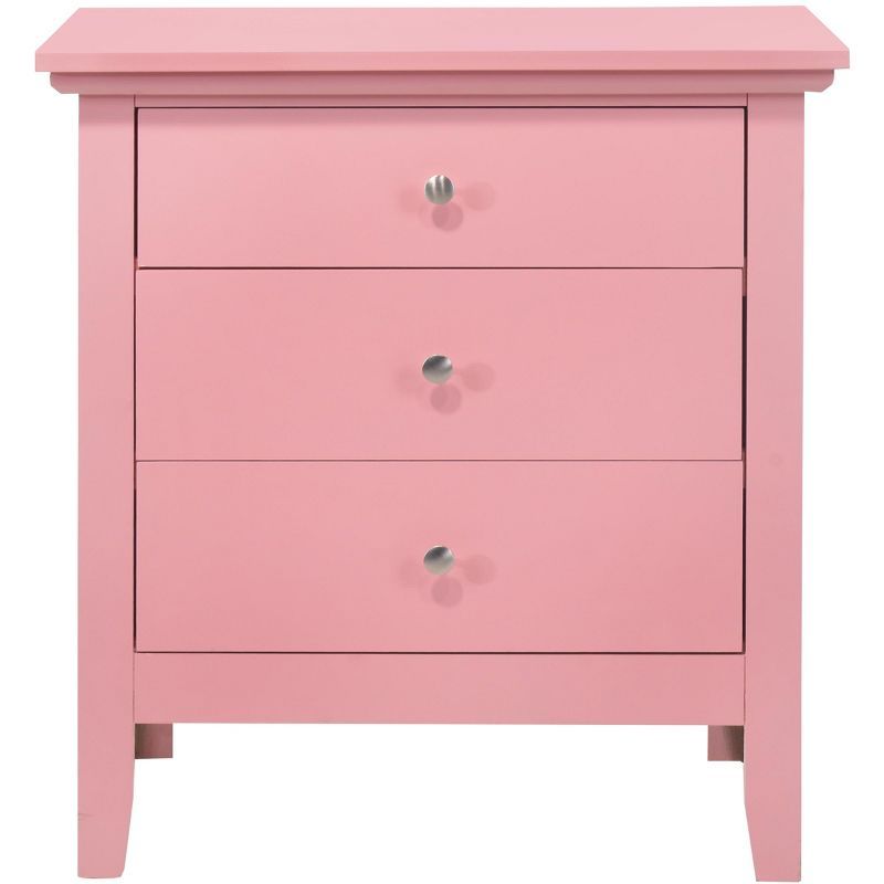 Hammond Pink 3-Drawer Solid Wood Nightstand