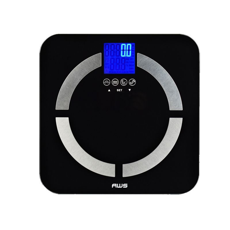 Quantum Black Glass Digital Body Analysis Scale with LCD Display