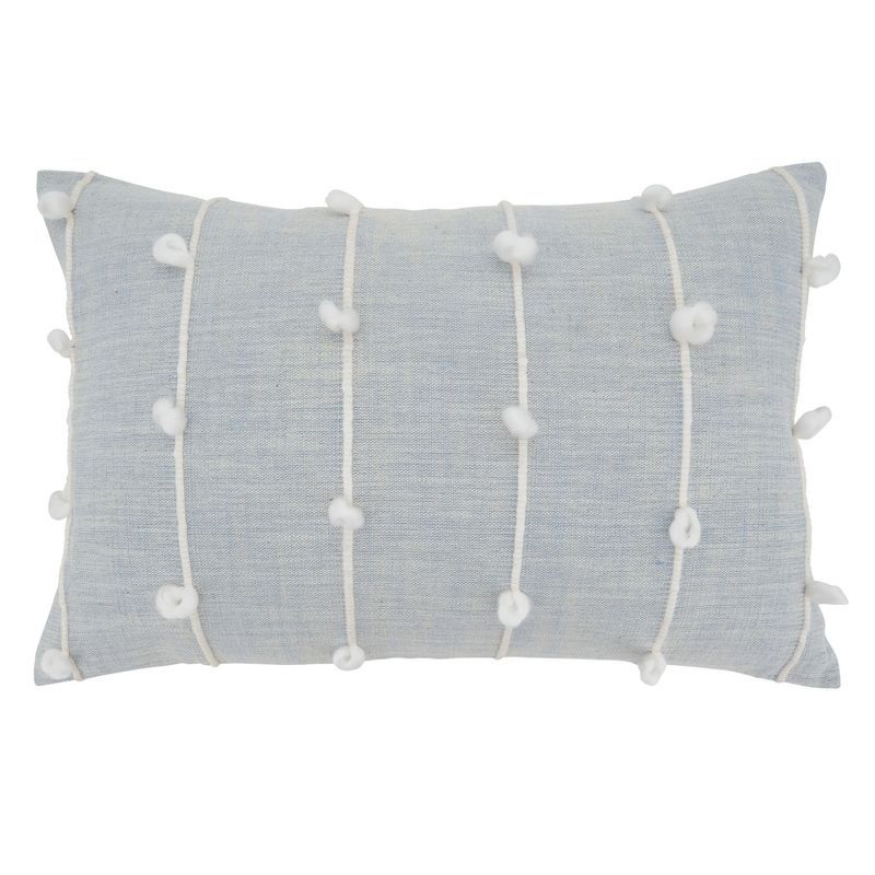 Light Blue Knotted Line Design Rectangular Throw Pillow