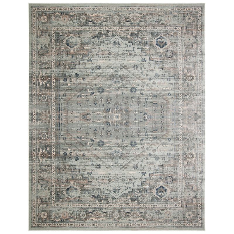 Light Blue 9' x 12' Reversible Viscose Area Rug